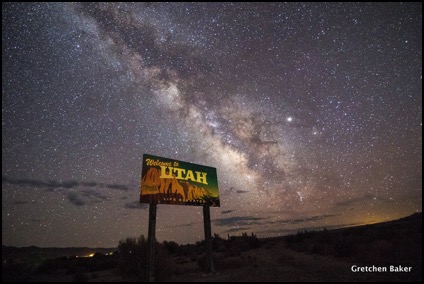 utah sign and night sky